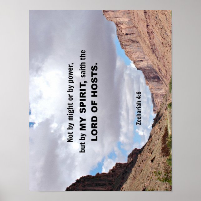 Poster Zechariah 4:6 Não pelo poder, nem pelo poder.... (Frente)