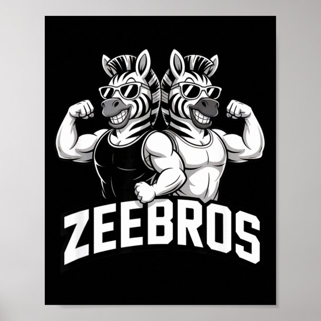 Poster Zeebros Cute Zebra Duo Design For Zebros Lovers  (Frente)