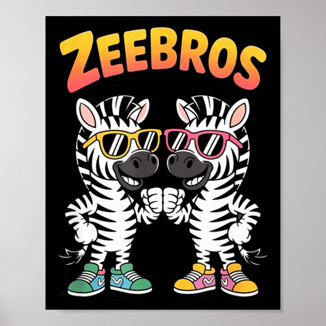 Poster Zeebros Cute Zebra Duo Design For Zebros Lovers  (Frente)