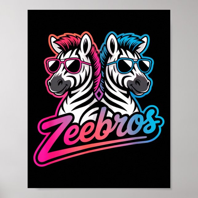 Poster Zeebros Cute Zebra Duo Design For Zebros Lovers  (Frente)