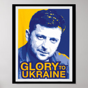 Poster Zelensky Glória à Ucrânia Slava Ukraini Ucraniano