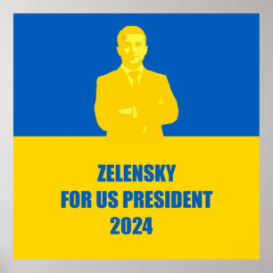 Poster Zelensky para o Presidente dos EUA 2024, o melhor