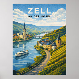 Poster Zell Alemanha Viagens Antigas