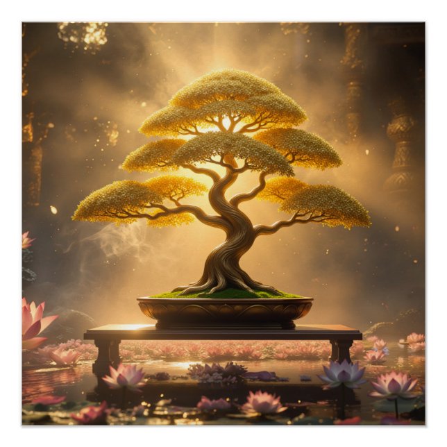 PÔSTER ZEN BUDISMO - ÁRVORE BONSAI - (Frente)