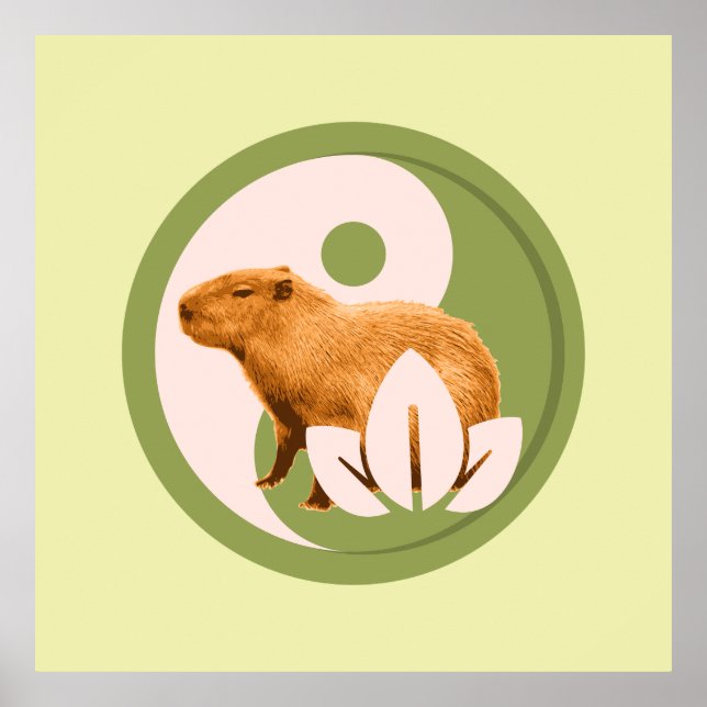 Poster Zen Capivara Yin Yang Nature Pacífica (Frente)