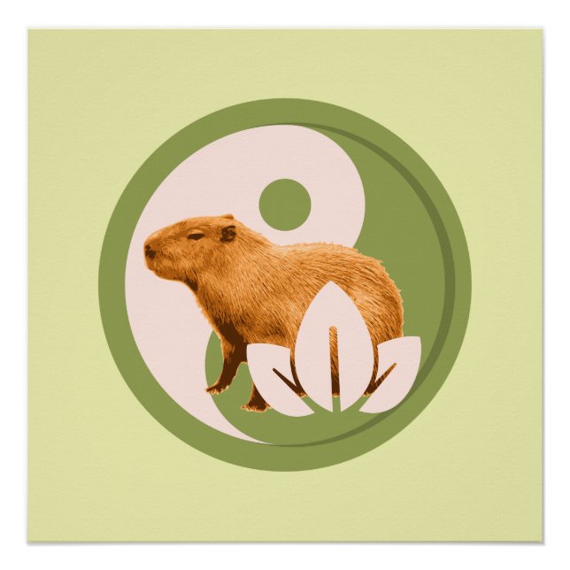 Pôster Zen Capivara Yin Yang Nature Pacífica (Frente)