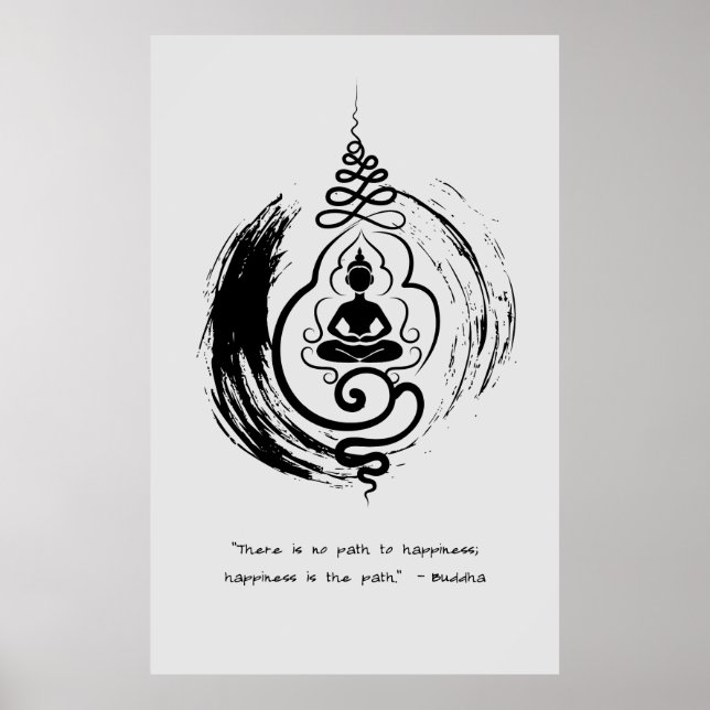Poster Zen Citação: Sabedoria e Meditação (Frente)