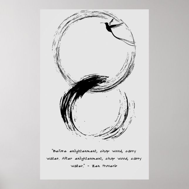 Poster Zen Citação: Sabedoria e Meditação (Frente)