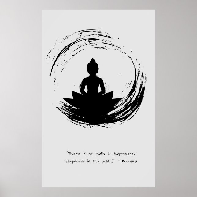 Poster Zen Citação: Sabedoria e Meditação (Frente)