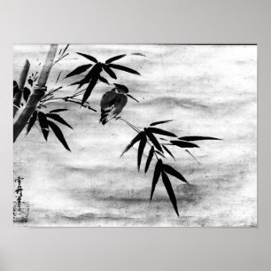 Poster Zen Classics - Sesshu - Bird e Bamboo