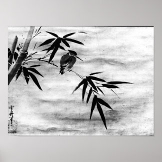 Poster Zen Classics - Sesshu - Bird e Bamboo