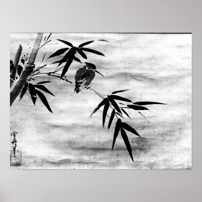 Poster Zen Classics - Sesshu - Bird e Bamboo (Frente)