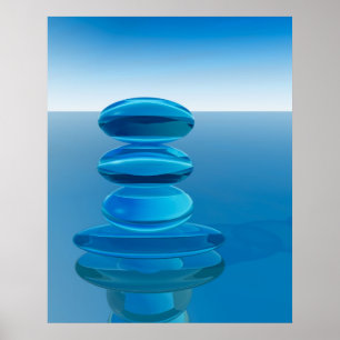 Poster Zen de cristal abstrato