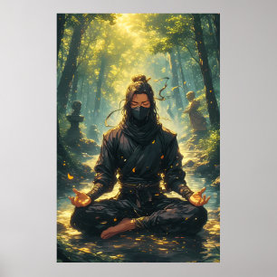 Poster Zen do Guerreiro da Sombra