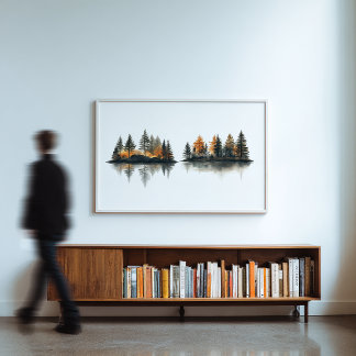 Pôster Zen Forest Reflection Minimalist Wall Art