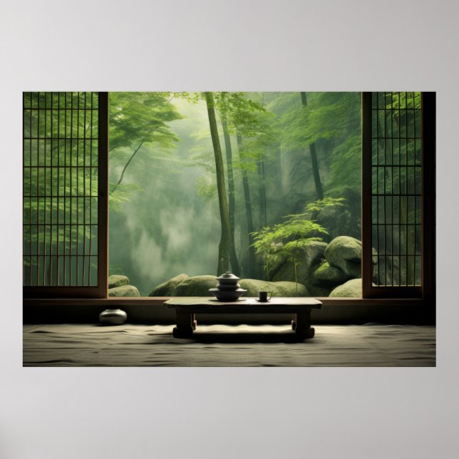 Poster Zen Garden Tranquil Natureza Pacífica (Frente)