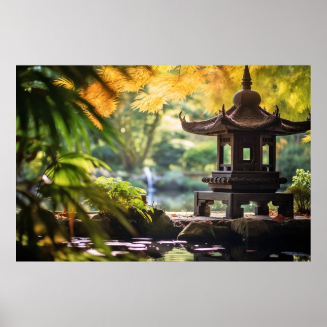 Poster Zen Garden Tranquil Natureza Pacífica (Frente)
