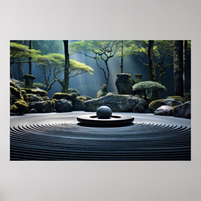Poster Zen Garden Tranquil Natureza Pacífica (Frente)