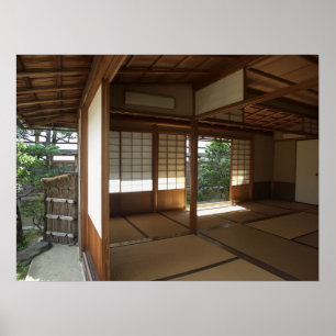 Poster Zen Meditation Room Open To Garden - Kyoto Japão