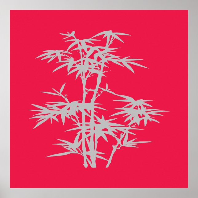 Poster Zen Pink Asian Estilo Bamboo (Frente)