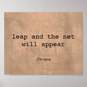 Poster zen saying quotation text on sepia