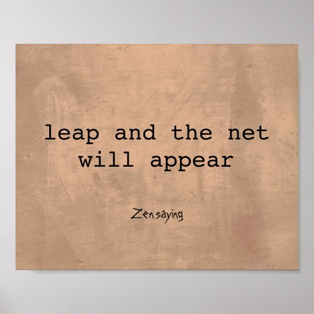 Poster zen saying quotation text on sepia (Frente)