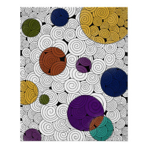 Pôster Zen Swirls com poster de bolhas coloridas