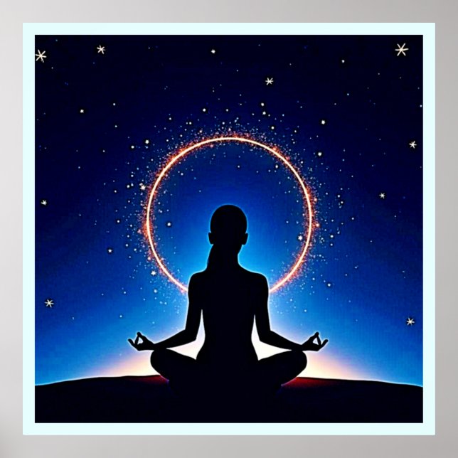 Poster Zen Under Stars: Cosmic Meditation (Frente)