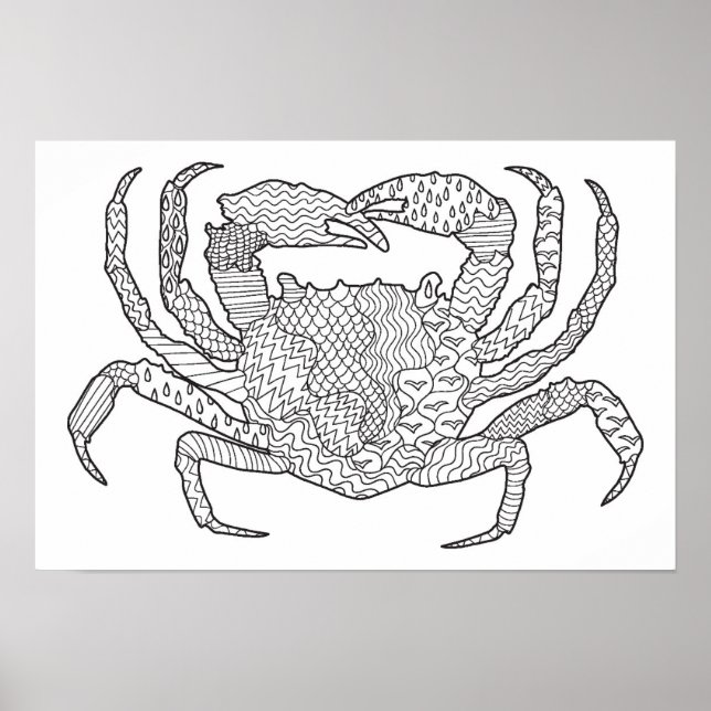 Pôster Zendoodle Crab 2 (Frente)
