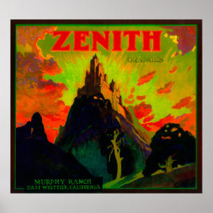 Pôster Zenith Orange LabelWhittier, CA