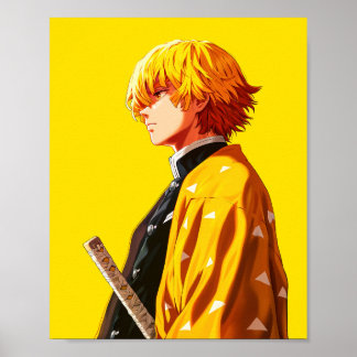 Poster "Zenitsu Agatsuma - Matadora de Demônios Respirado