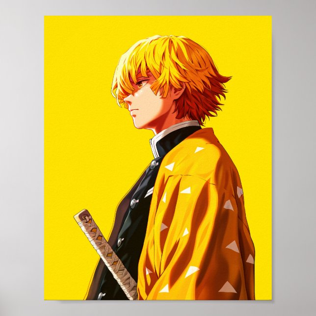 Poster "Zenitsu Agatsuma - Matadora de Demônios Respirado (Frente)