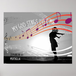 Poster Zeph 3:17 MEU DEUS CANTA SOBRE MIM CINZAS Personal