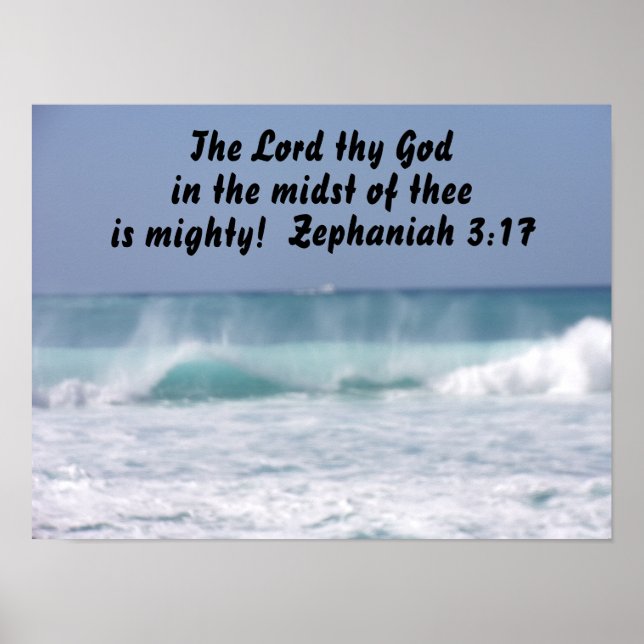 Poster Zephaniah 3:17 O Senhor Vossa Deus no meio (Frente)