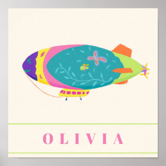 Poster 'Zeppelin' do conjunto 'The Dream To Fly' de 3 uni