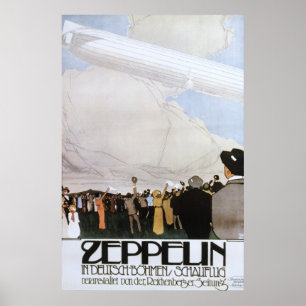 Poster Zeppelin em Deutsch Bohmen Schauflug