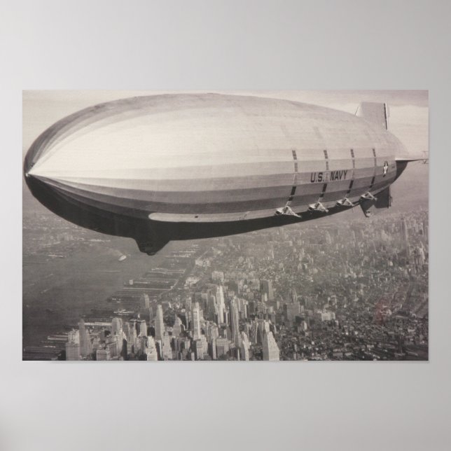 Pôster zeppelin sobre Manhattan (Frente)