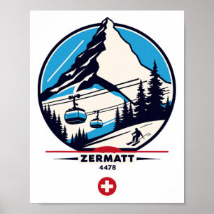 Poster Zermatt 4478 - Esquiando no Problemhorn 