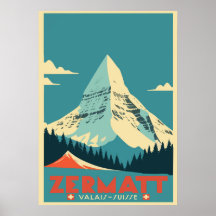 Zermatt,Matterhorn,Suiça,Poster de Esqui