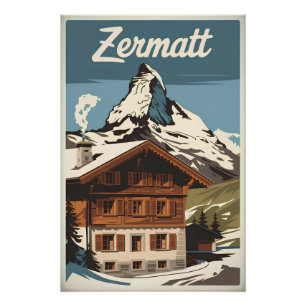 Pôster Zermatt Vintage