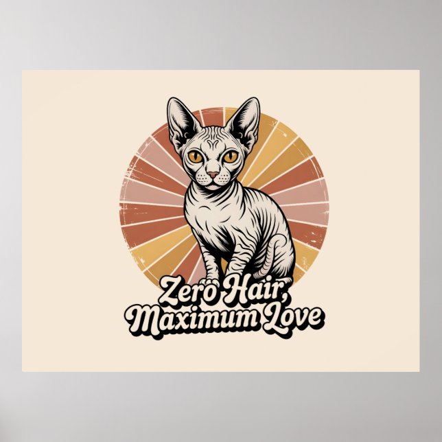 Poster Zero Cabelo Amor Máximo Sphynx Retro (Frente)