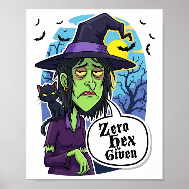 Poster Zero Hex Dando Engraçada Bruxa de Halloween Teto (Frente)