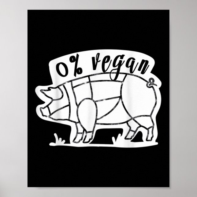 Poster Zero Percentual de Comedor de Carnívoros Engraçado (Frente)