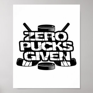 Poster Zero Pucks Dado Funny Ice Hockey
