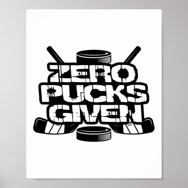 Poster Zero Pucks Dado Funny Ice Hockey  (Frente)