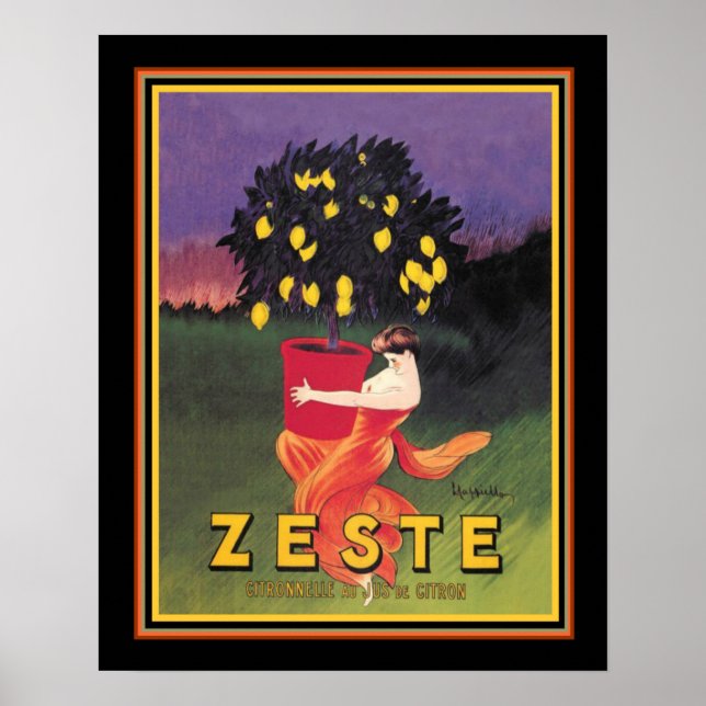 Poster "Zeste" Limonada Francesa Vintage Ad- 16x20 (Frente)