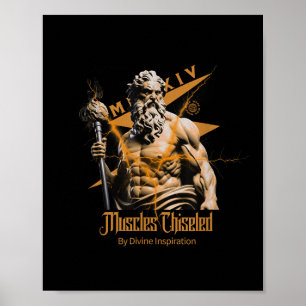 Poster Zeus Deuses Gregos Trovão Mitologia Academia Motiv