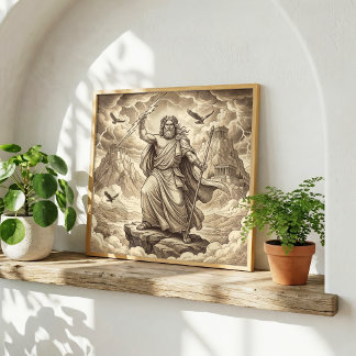 Poster Zeus Mitologia Grega