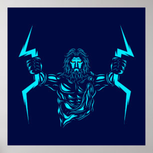 Poster Zeus mythology pop art