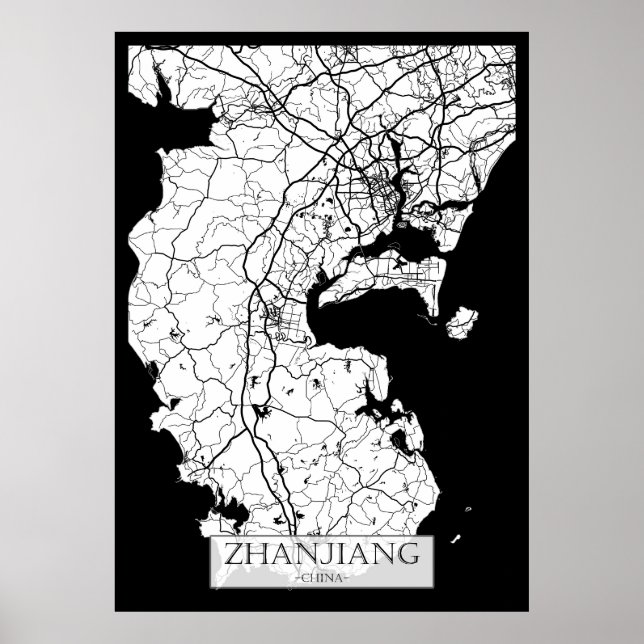 Poster Zhanjiang China City Map (Frente)